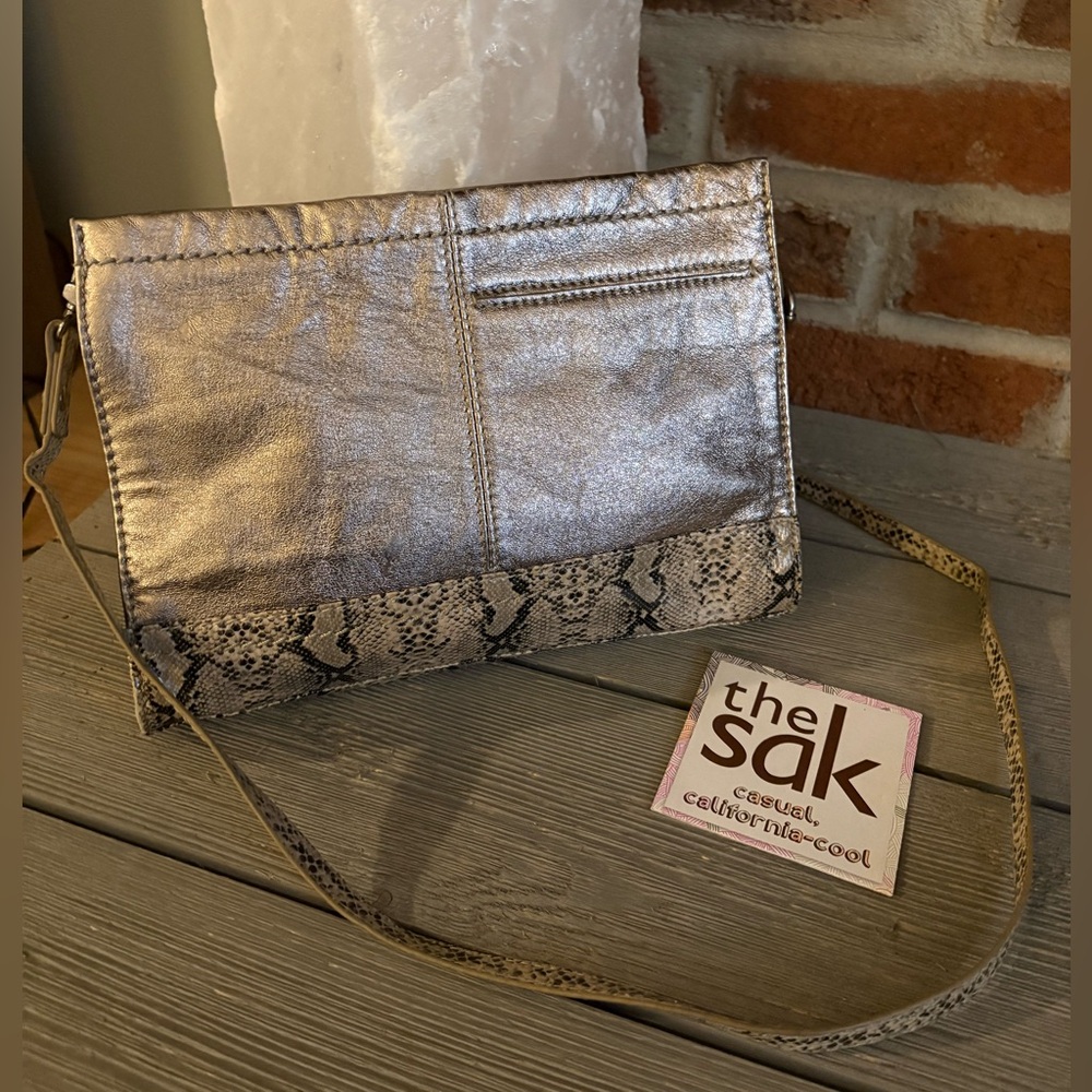 The Sak Metallic Crossbody with Snake-Print Trim - Picture 2 of 14